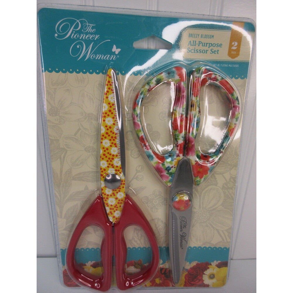 Pioneer Woman Breezy Blossom Scissors All Purpose Shears Stainless Steel Floral